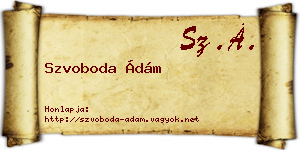 Szvoboda Ádám névjegykártya